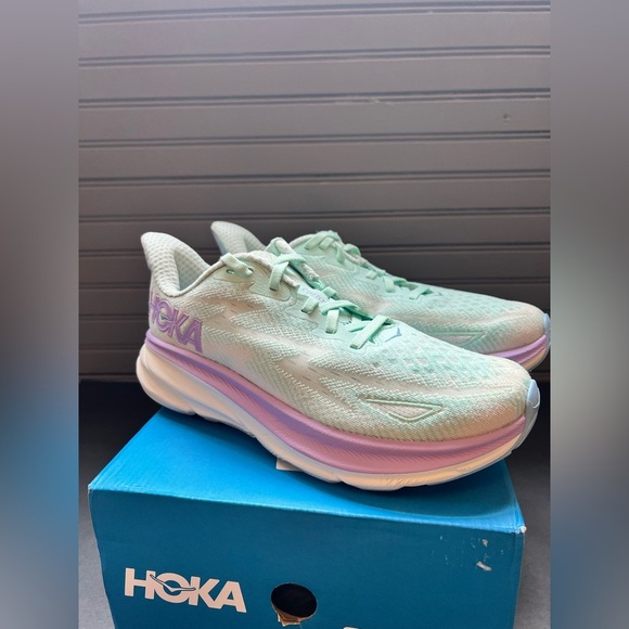 HOKA Clifton 9 Women's Running Shoes Size 7.5 Blue And Purple with box - Picture 7 of 12